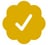Golden verified checkmark badge